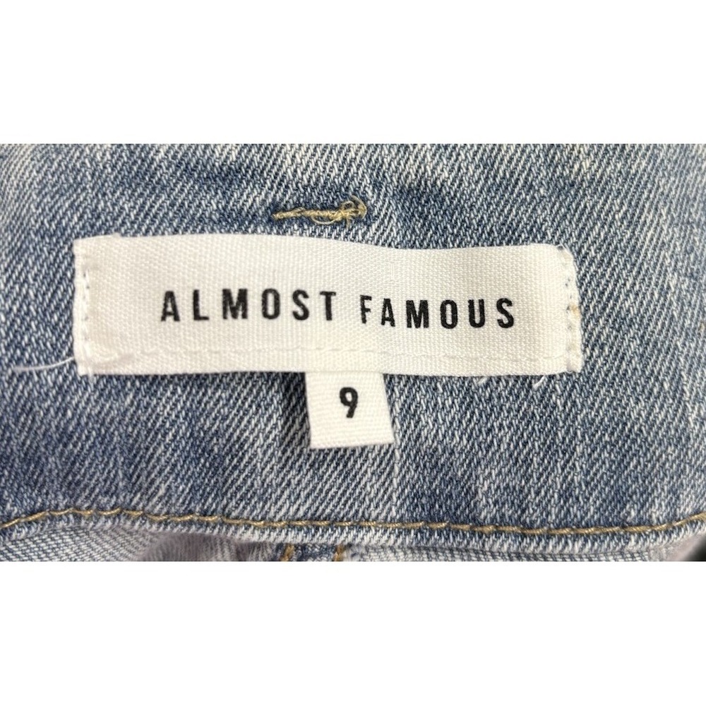 NWT Almost Famous Size 9 Super High Rise Paperbag Trouser Jeans Distressed Belt - Picture 13 of 15